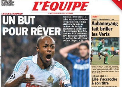 Prima pagina dell'Equipe. Foto lequipe.fr -