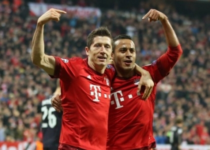 Lewandowski e Thiago Alcantara - Foto www.imagephotoagency.it