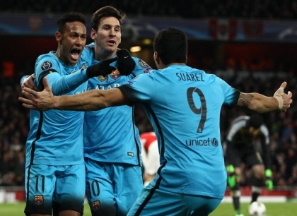 Messi, Neymar e Suarez - Foto www.imagephotoagency.it
