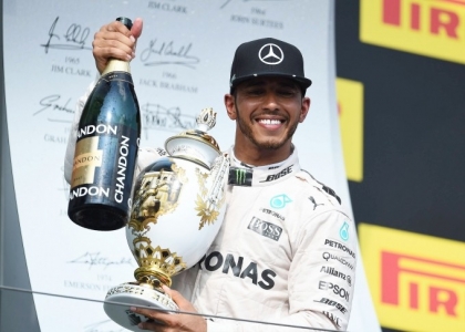 La gioia di Hamilton - Foto www.imagephotoagency.it