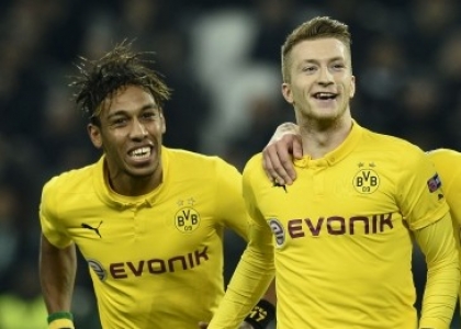 L'esultanza di Reus e Aubameyang - Foto www.imagephotoagency.it