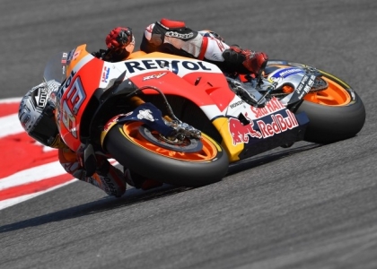 Marc Marquez in piega - Foto www.imagephotoagency.it