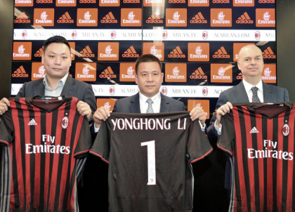 Han Li, Yonghong Li e Marco Fassone - Foto www.imagephotoagency.it