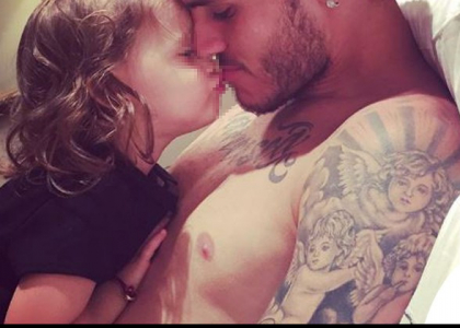 Mauro Icardi con la figlia Francesca -