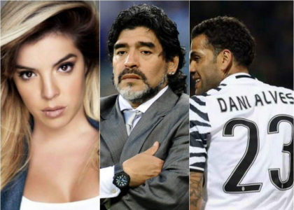 Dalma Maradona, suo padre Digo Armando e Dani Alves -