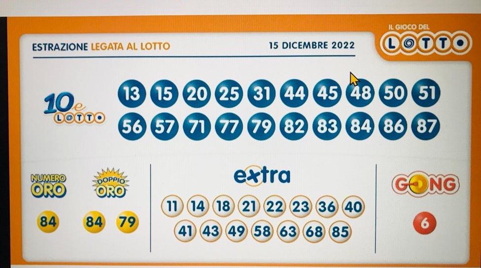10eLotto -  Estrazione Giovedi 15  Dicembre 2022