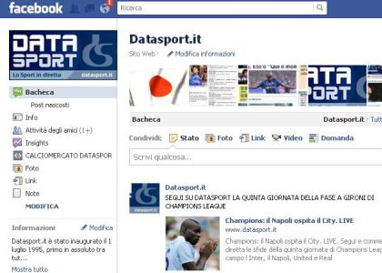 Datasport su Facebook sempre con te