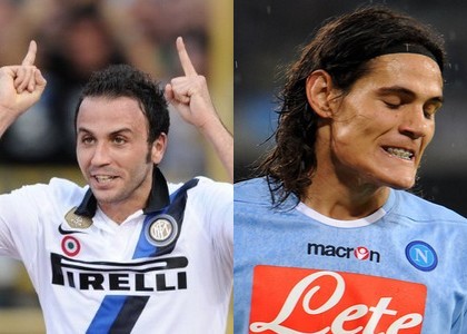 Inter-Napoli: Pazzini e Cavani in dubbio
