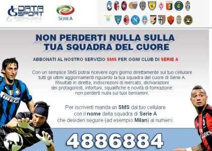 Tutta la Serie A su Datasport: abbonati al servizio Sms