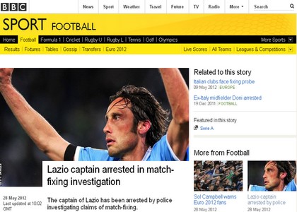 Calcioscommesse: la notizia fa il giro d'Europa