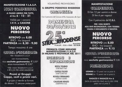 La Stra…Rhodense compie 25 anni, in ottima salute