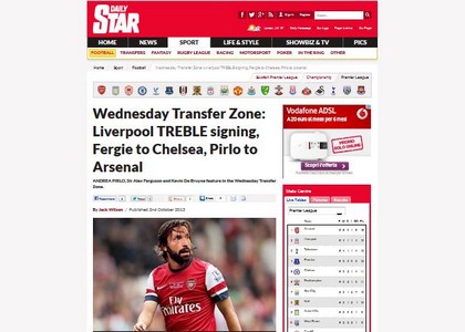 Clamoroso: Pirlo all'Arsenal, ma è un fotomontaggio