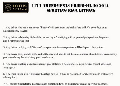 F1: la Lotus attacca la Fia con 18 improbabili regole