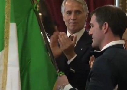 Sochi 2014: Napolitano dà la bandiera a Zoeggeler