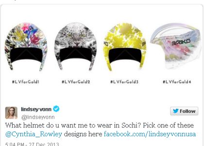 Sochi 2014: Vonn, il caschetto lo scelgono i follower