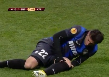 Inter: brutto infortunio per Milito. Video
