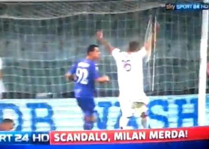 Gaffe di Sky Sport 24: 'Milan merda' nei titoli. Video