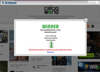 Ds Network: gioca con Calcioworld e vinci fantastici premi