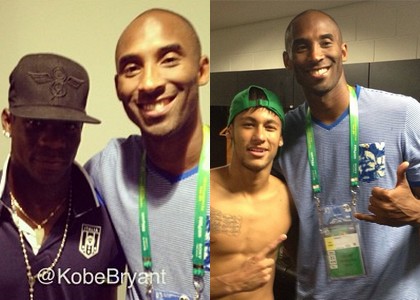 Kobe Bryant, foto con Neymar e Balotelli