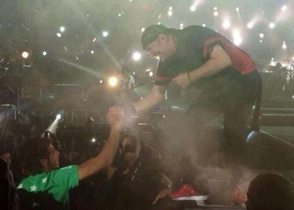 Valentino Rossi al concerto di Vasco. Foto