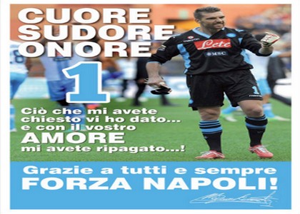 Roma: De Sanctis saluta tifosi del Napoli