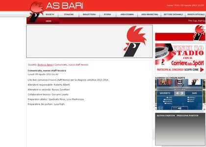 Bari: Alberti succede a Gautieri sulla panchina