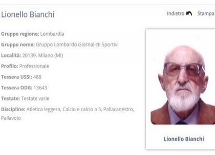 Giornalismo sportivo in lutto, è morto Lionello Bianchi