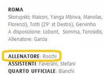 Juventus, gaffe del sito ufficiale: Rocchi diventa allenatore
