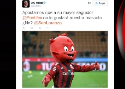 Milan: tweet 'diabolico' al Papa