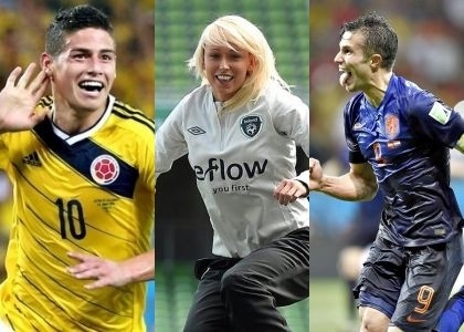 Gol dell'anno 2014: una donna sfida Van Persie e James Rodriguez. Video