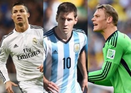 Pallone d'oro 2014: i finalisti sono Ronaldo, Messi e Neuer