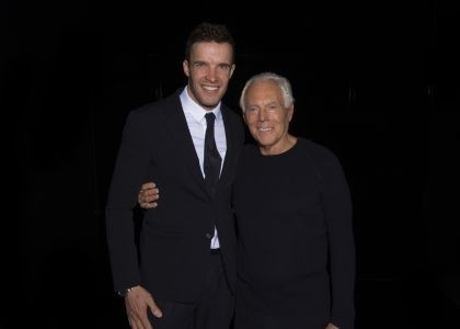 Innerhofer e l'Olimpia da Armani. Foto