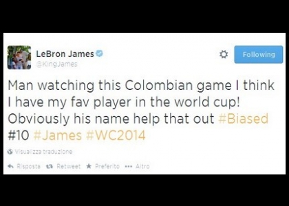 Brasile 2014: LeBron James vota Rodriguez