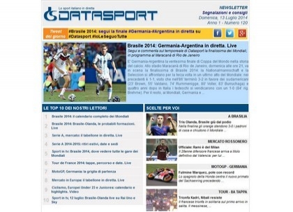 Gli eventi di sport oggi: Datasport te li dice via mail