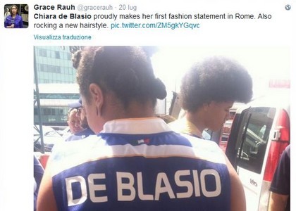 De Blasio a Roma, la figlia con la maglia di Cantù