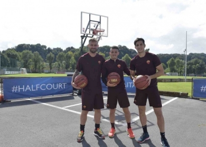 Sfida Nba per i giocatori della Roma. Video