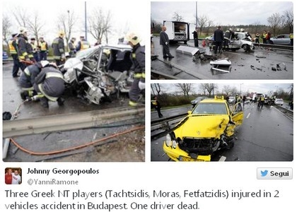 Incidente d'auto per Tachtsidis, Moras e Fetfatzidis: illesi