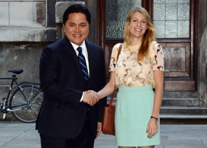 Barbara Berlusconi-Thohir, vertice con Pisapia. Foto