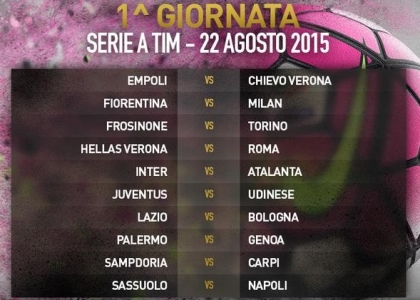 Serie A 2015-16: si parte con Fiorentina-Milan e Juventus-Udinese
