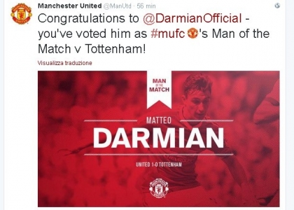 Darmian, che esordio con lo United! Eletto Man of the match