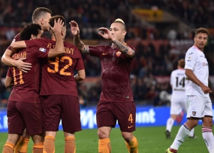 Serie A: la Roma non sbaglia, poker al Palermo
