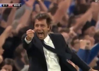 Chelsea: Conte, pazza esultanza col West Ham. Video