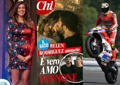 MotoGP, Iannone impenna con Belen: amore a prova di bacio