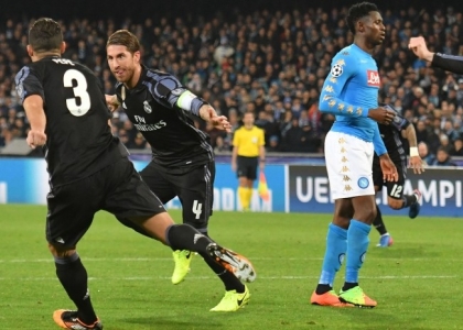 Champions: Napoli bello a metà, è festa Real Madrid