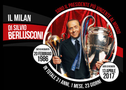 Milan: il bilancio dei 31 anni di era Berlusconi