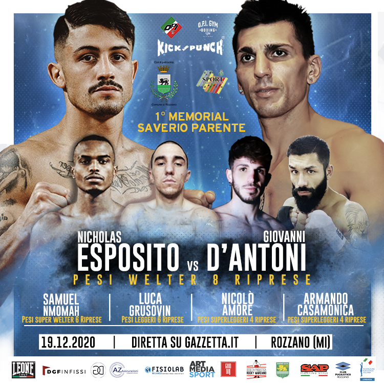 Per il Memorial Parente del 19 dicembre grande boxe a Rozzano