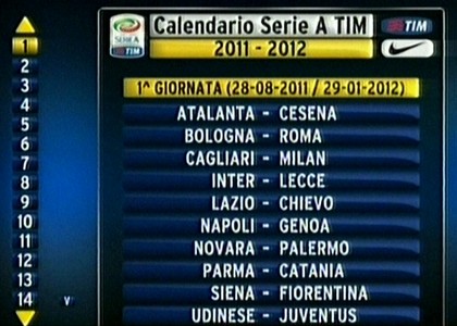 Serie A: il calendario completo 2011-2012