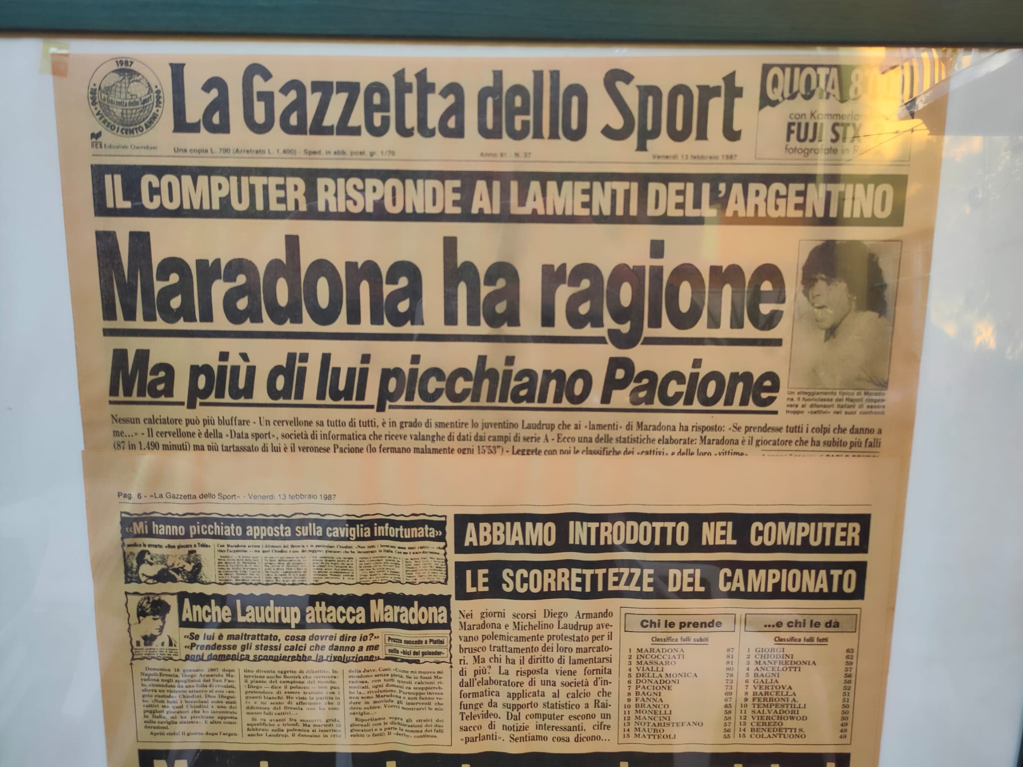 1987, Diego Armando Maradona trascina Datasport sulla 